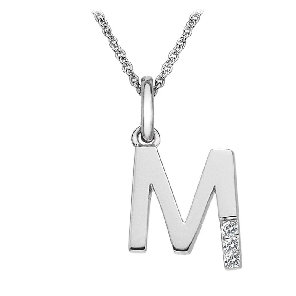 Silver and Diamond Initial Necklace - Image 13