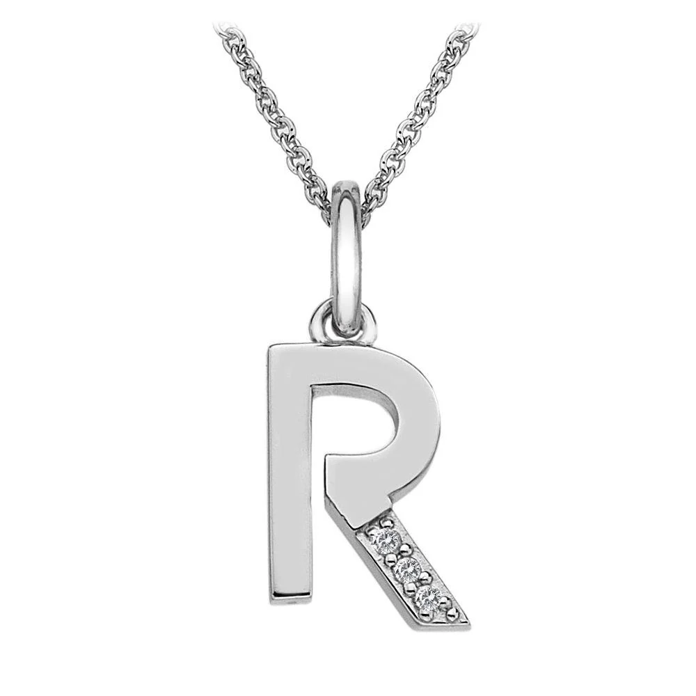 Silver and Diamond Initial Necklace - Image 19