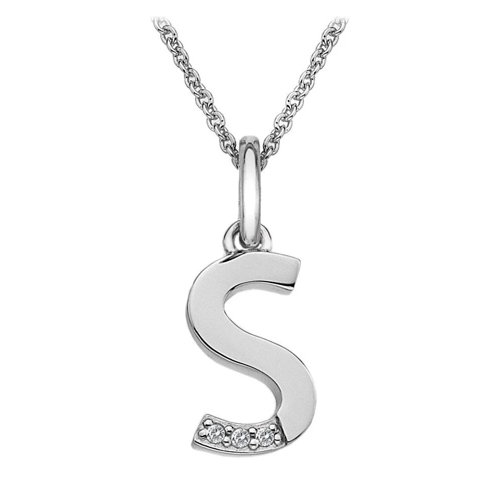Silver and Diamond Initial Necklace - Image 20