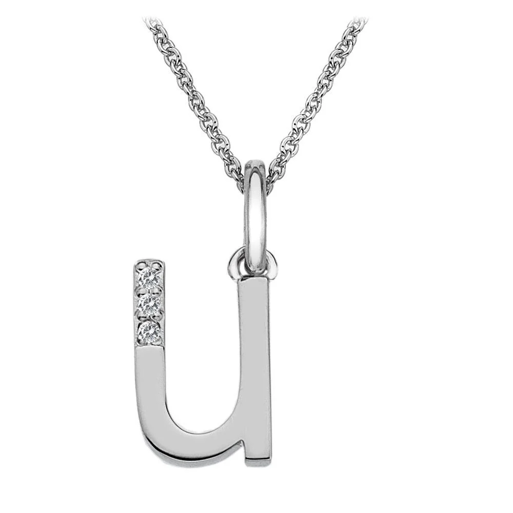 Silver and Diamond Initial Necklace - Image 22
