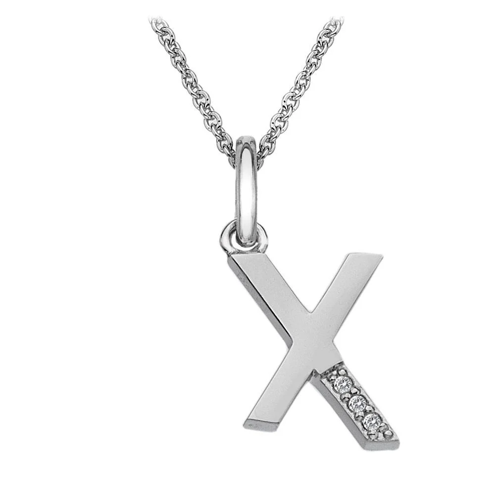 Silver and Diamond Initial Necklace - Image 23