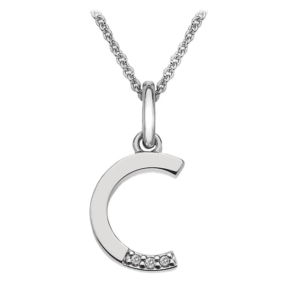 Silver and Diamond Initial Necklace - Image 3