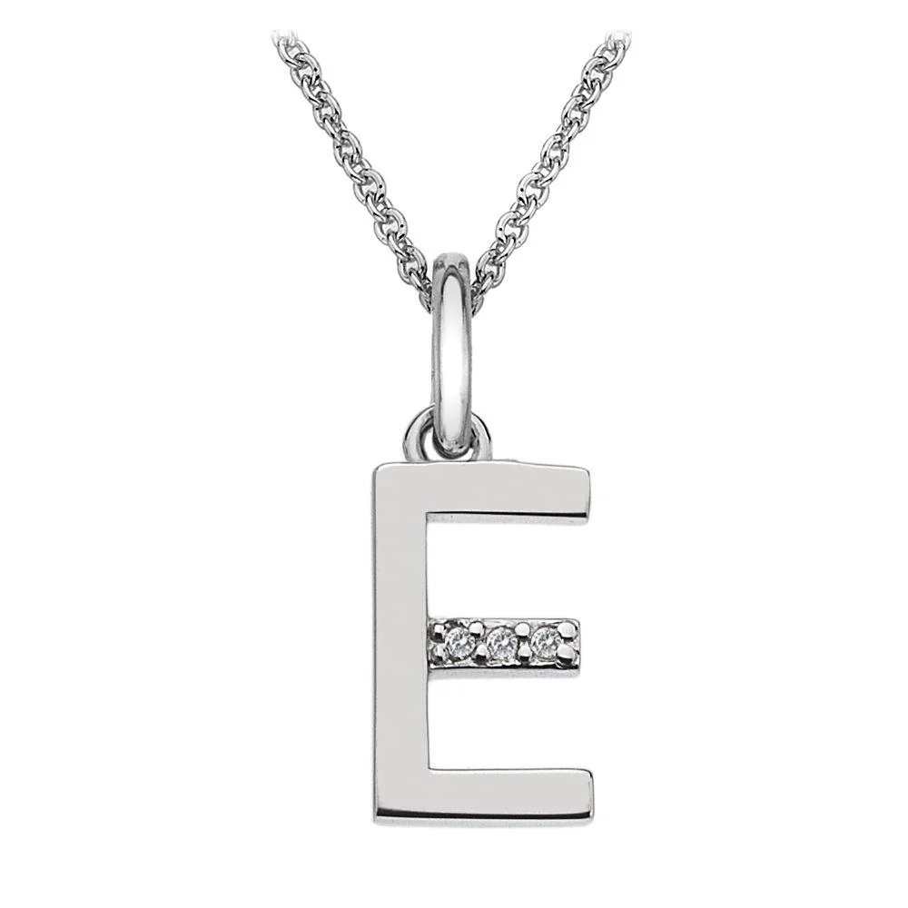 Silver and Diamond Initial Necklace - Image 5