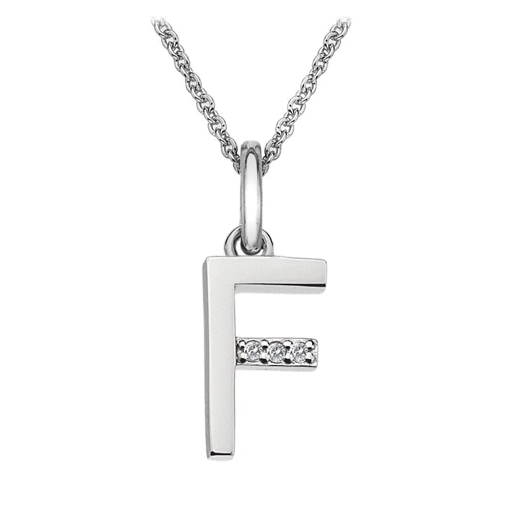 Silver and Diamond Initial Necklace - Image 6