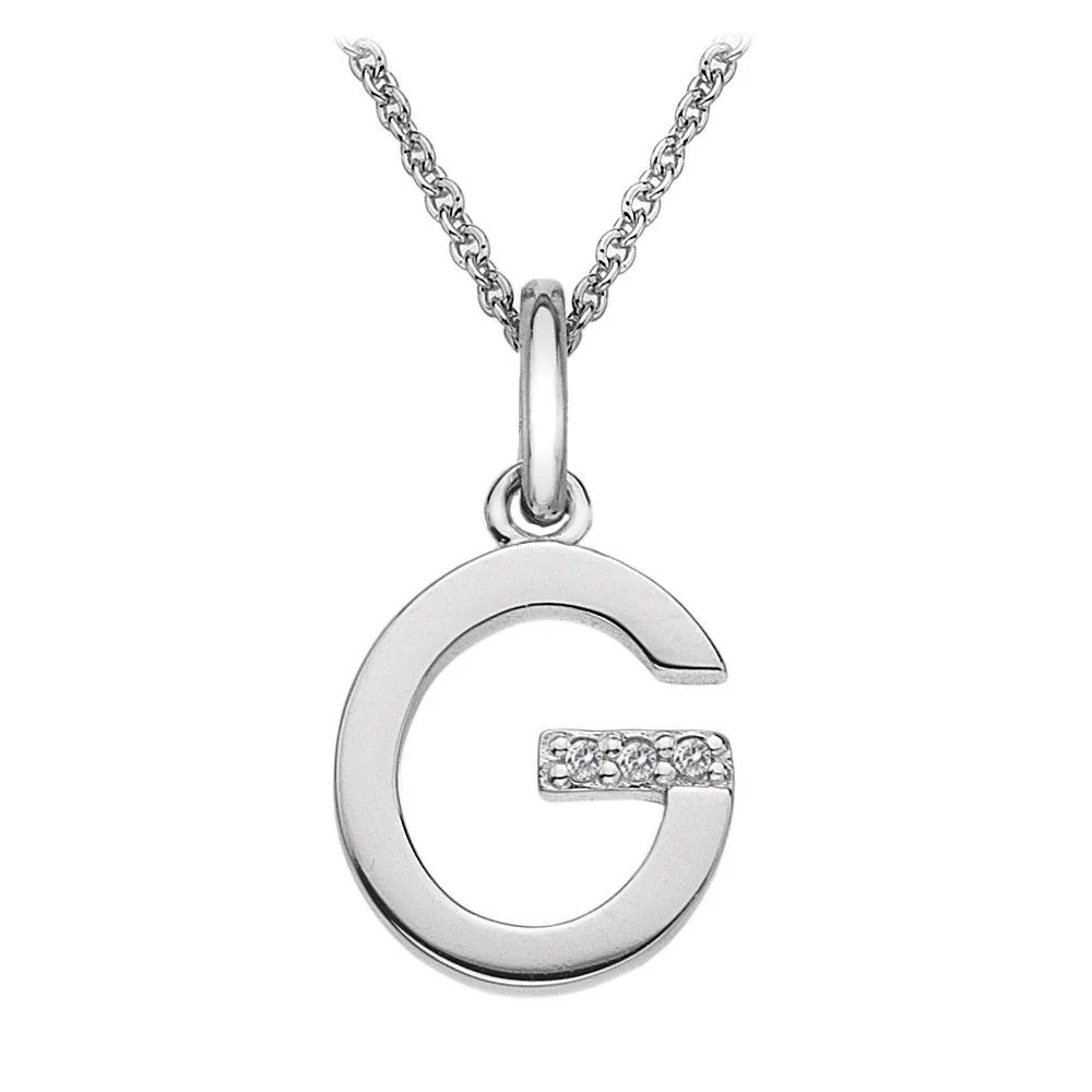 Silver and Diamond Initial Necklace - Image 7
