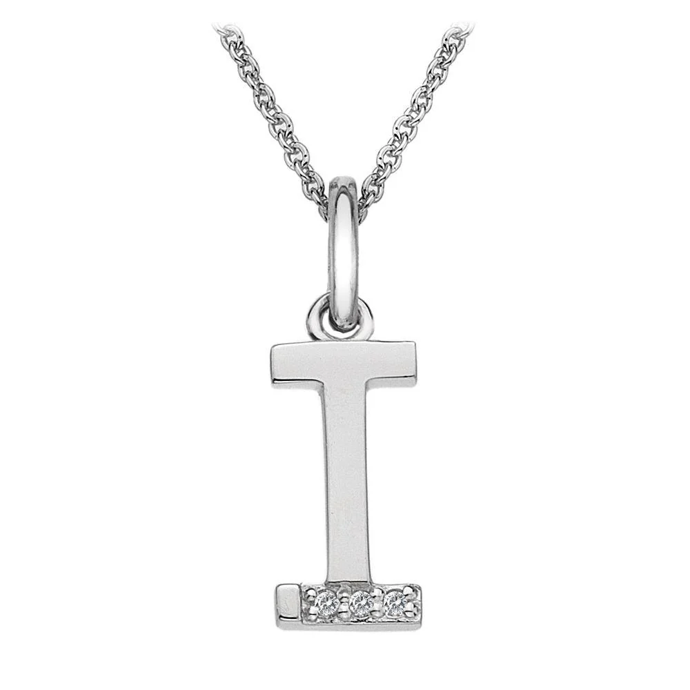 Silver and Diamond Initial Necklace - Image 9