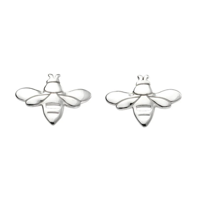 Silver Bee Stud Earrings