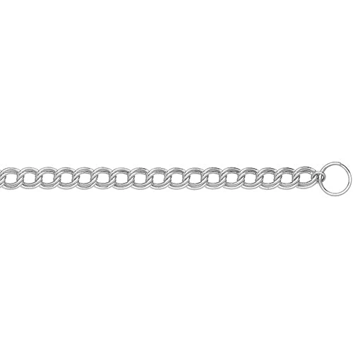 Silver Double Curb Link Bracelet with T-Bar - Image 3