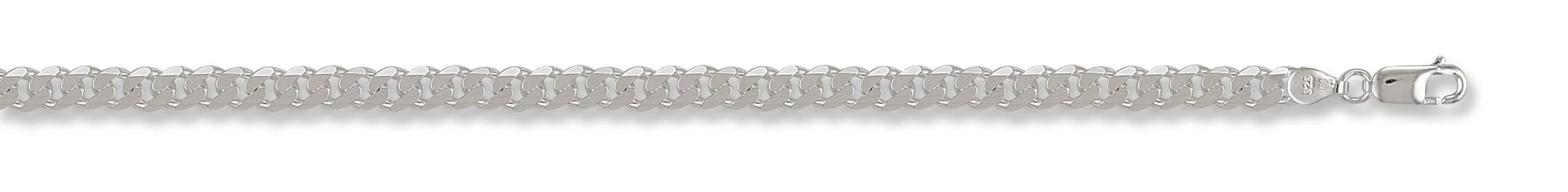 Silver Men's Curb Chain Bracelet 5.4 mm wide