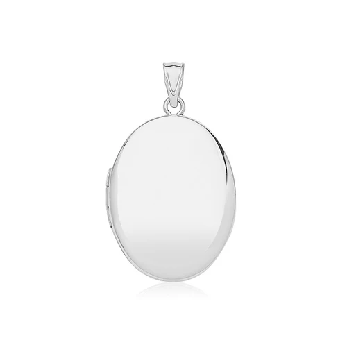 Silver Plain Medium Oval Locket Pendant