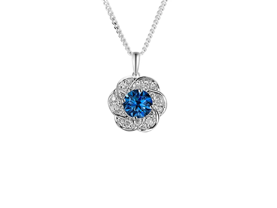 Silver Stargazer Pendant with London Blue Topaz & CZ