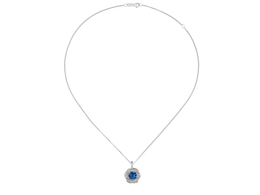 Silver Stargazer Pendant with London Blue Topaz & CZ - Image 2