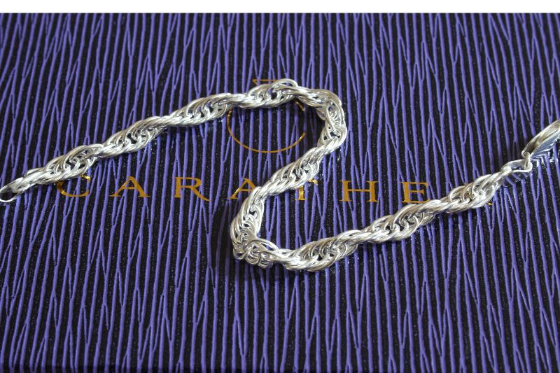 Silver Twisted Oval Link Bracelet - Image 2