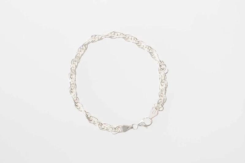 Silver Twisted Oval Link Bracelet - Image 3