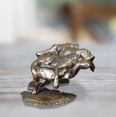 Solid Bronze Labrador in Chair Sculpture (Limited Edition) - Image 2