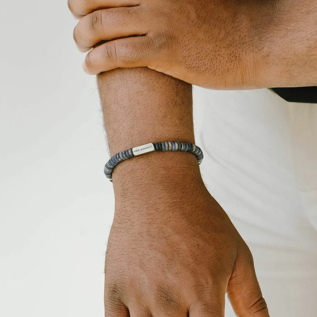 Steel & Barnett Two Tone Bracelet in Matt Sodalite - Image 2