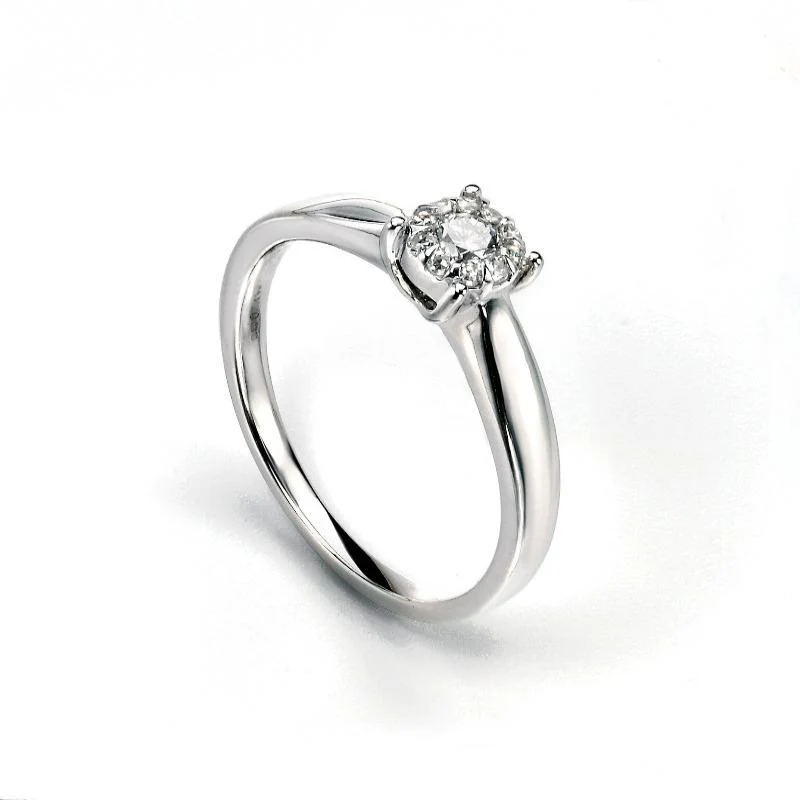 White Gold Diamond Cluster Ring